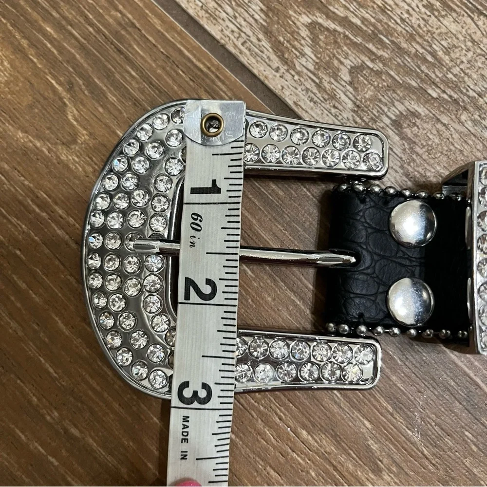 Rhinestones Western Leather Belt
